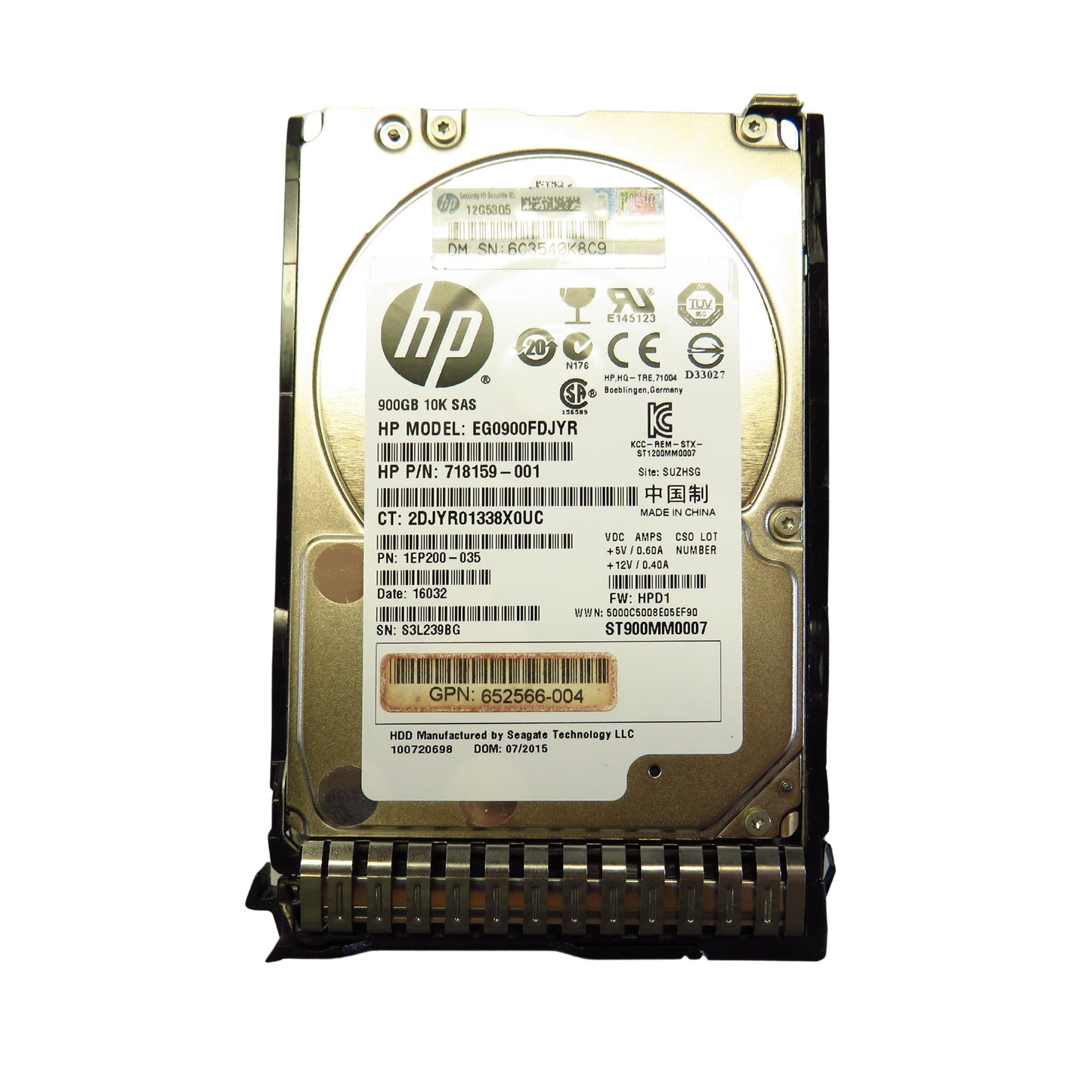 HP 653971-001 652589-B21 900GB 10K RPM 2.5" SAS 6Gbps HDD Hard Drive (Refurbished)