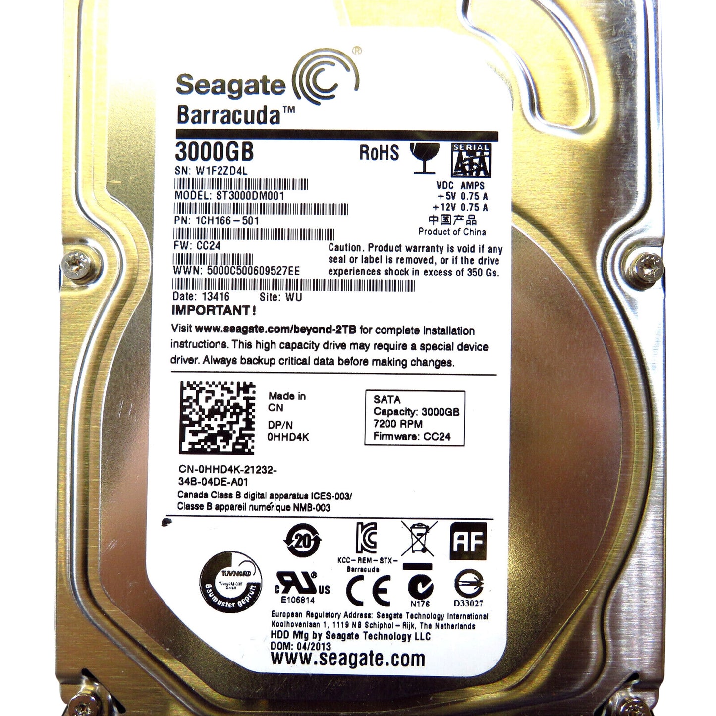 Dell HHD4K 3.5" 3TB 7200RPM SATA III Hard Disk Drive (HDD), Silver (Refurbished)