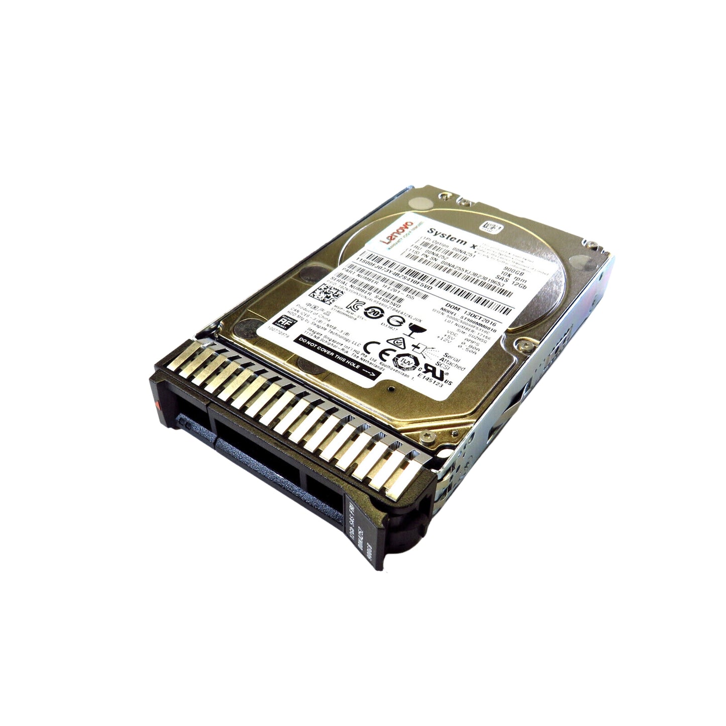 Lenovo 00NA251 2.5" 900GB 10000RPM SAS 12Gb/s Hard Disk Drive (HDD), Silver (Refurbished)