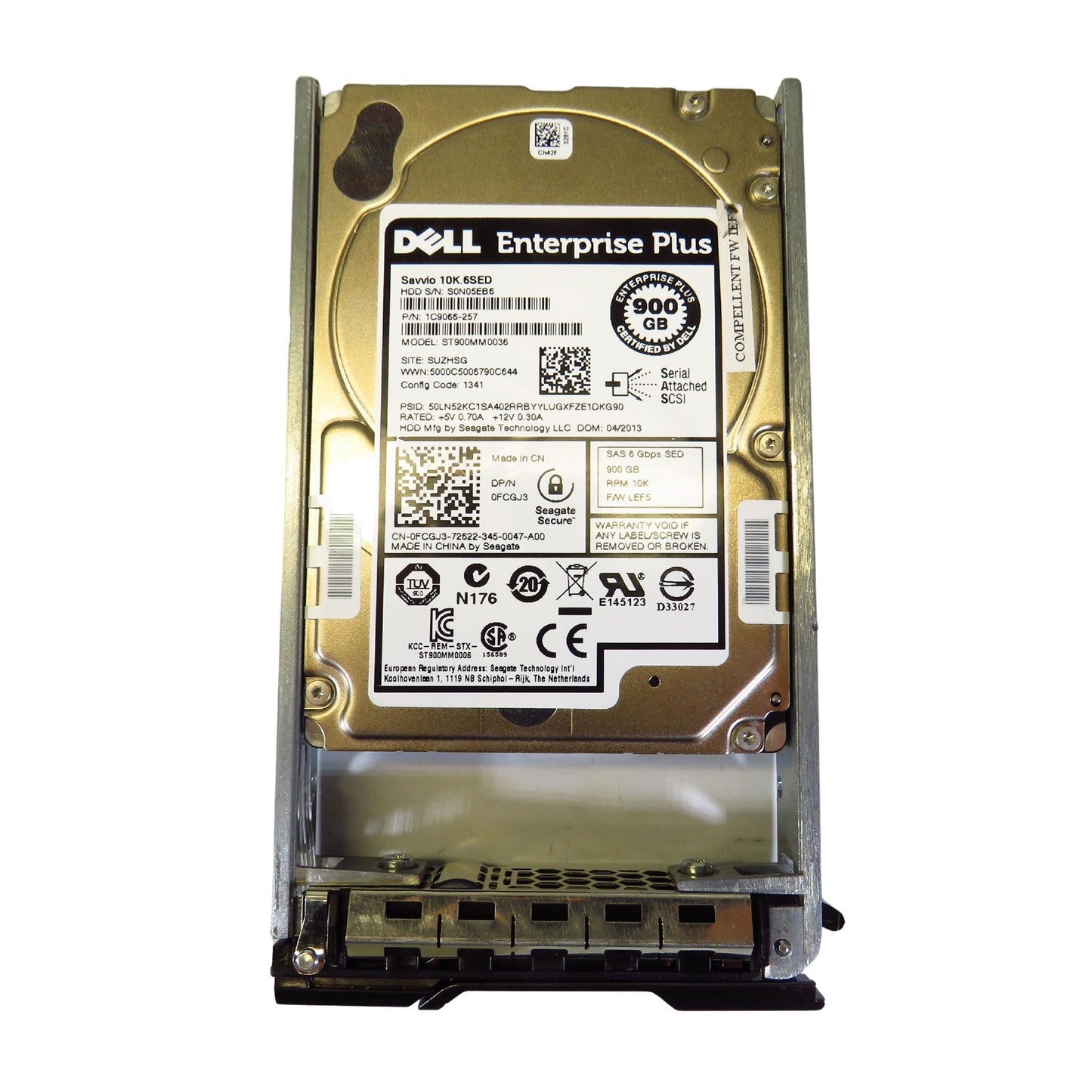 Compellent FCGJ3 900GB 10K RPM 2.5" SAS 6Gbps SFF SED HDD Hard Drive (Refurbished)