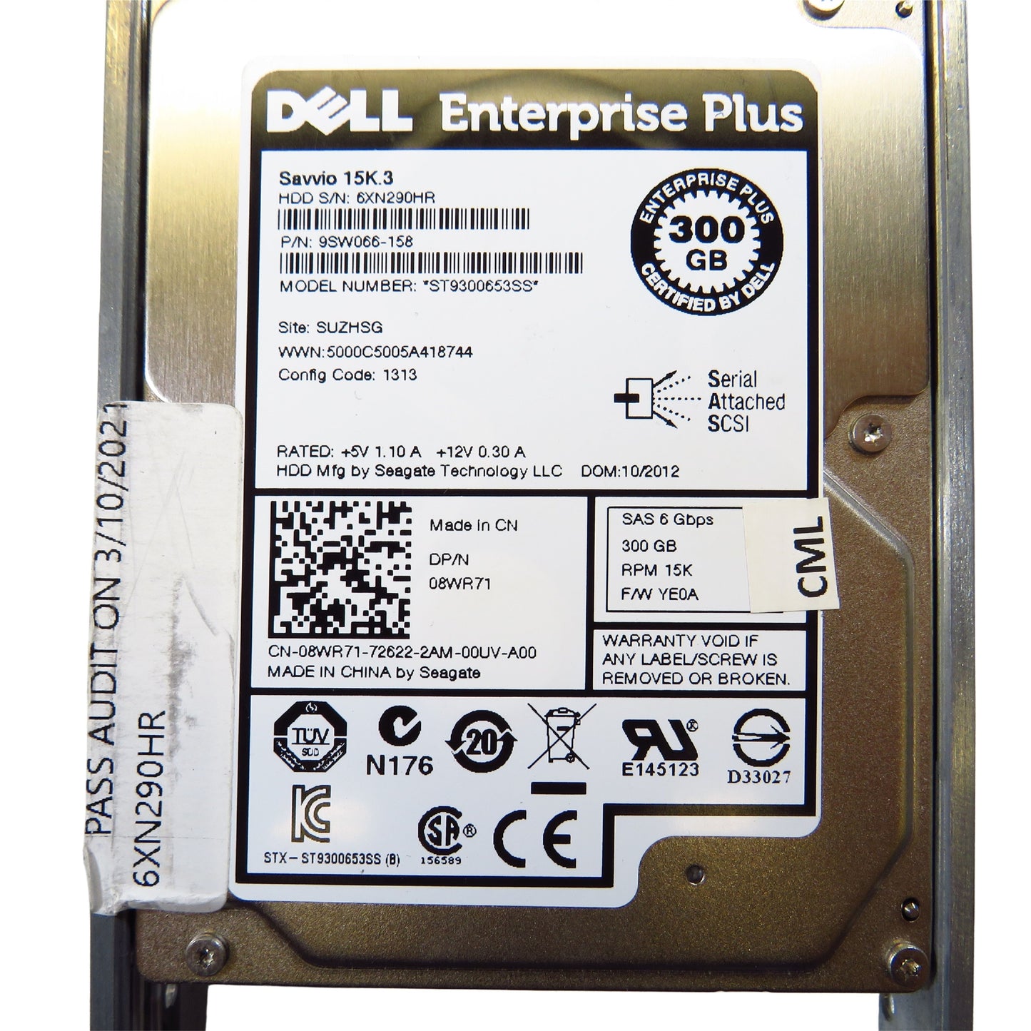 Dell Compellent 8WR71 300GB 15K RPM 2.5" SAS 6Gbps HDD Hard Drive (Refurbished)