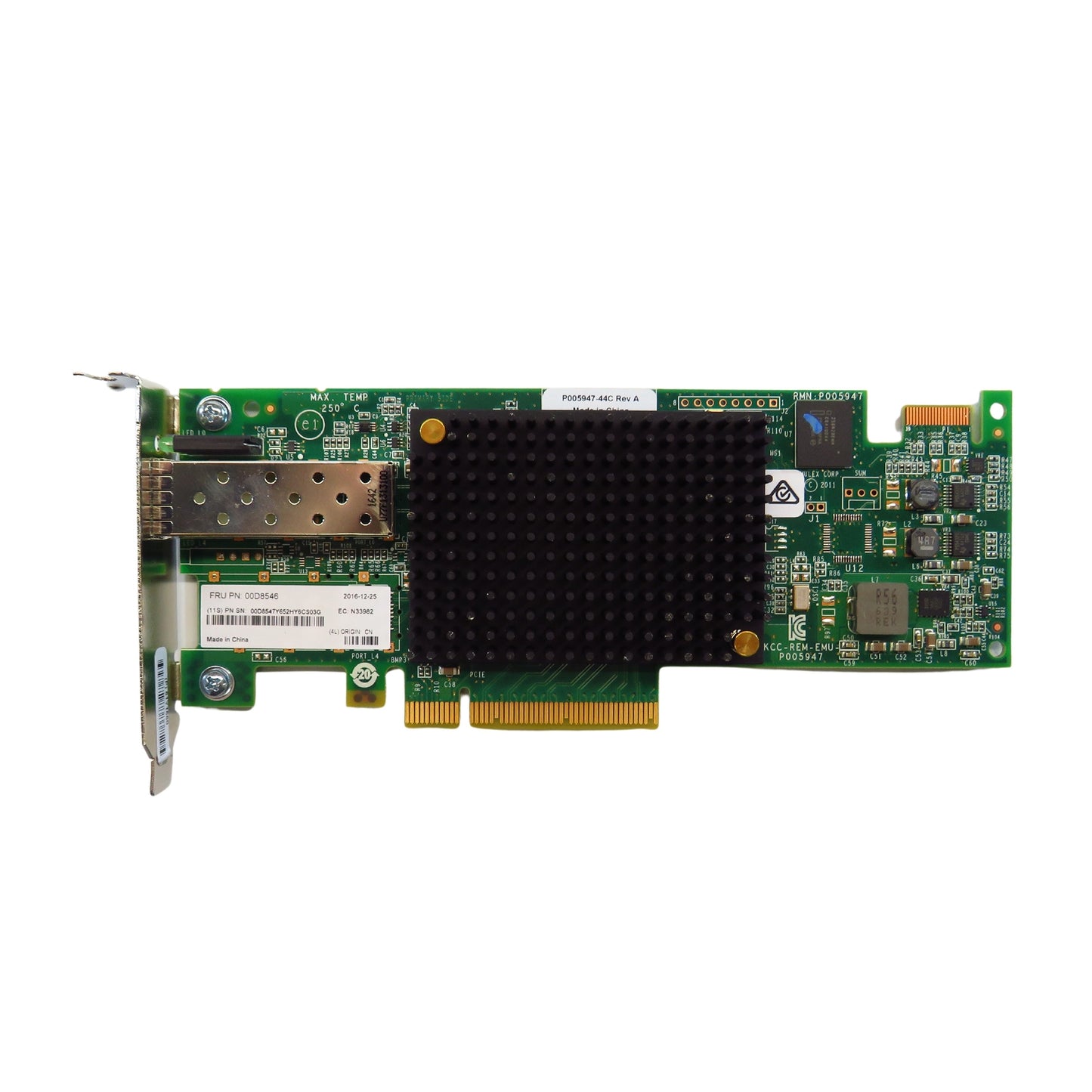 Lenovo 00D8546 LPE16000 Single Port 16GB FC PCIe HBA Network Adapter Card (Refurbished)
