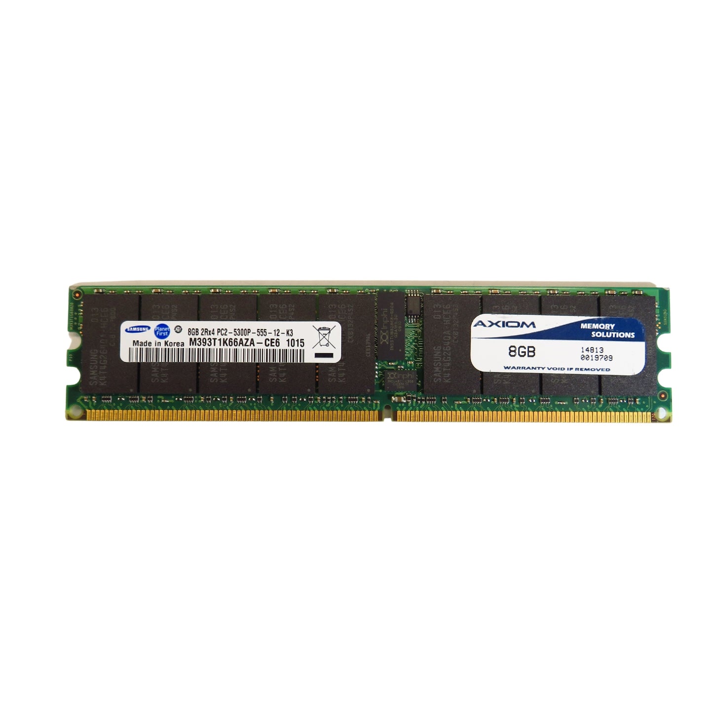 Samsung M393T1K66AZA-CE6 8GB 2Rx4 PC2-5300P DDR2 ECC RDIMM Server Memory (Refurbished)