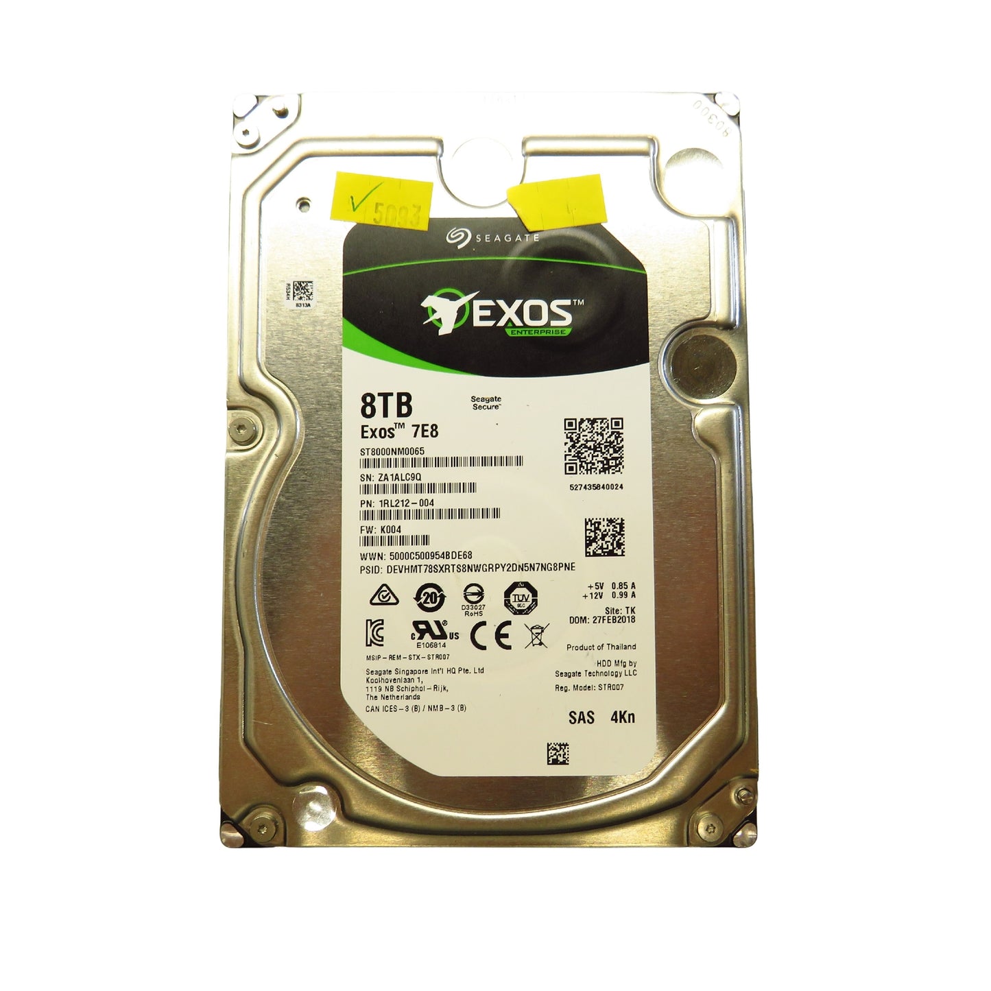 Seagate ST8000NM0065 8TB 3.5" SAS 12Gbps 7.2K RPM 4Kn HDD Hard Drive (Refurbished)