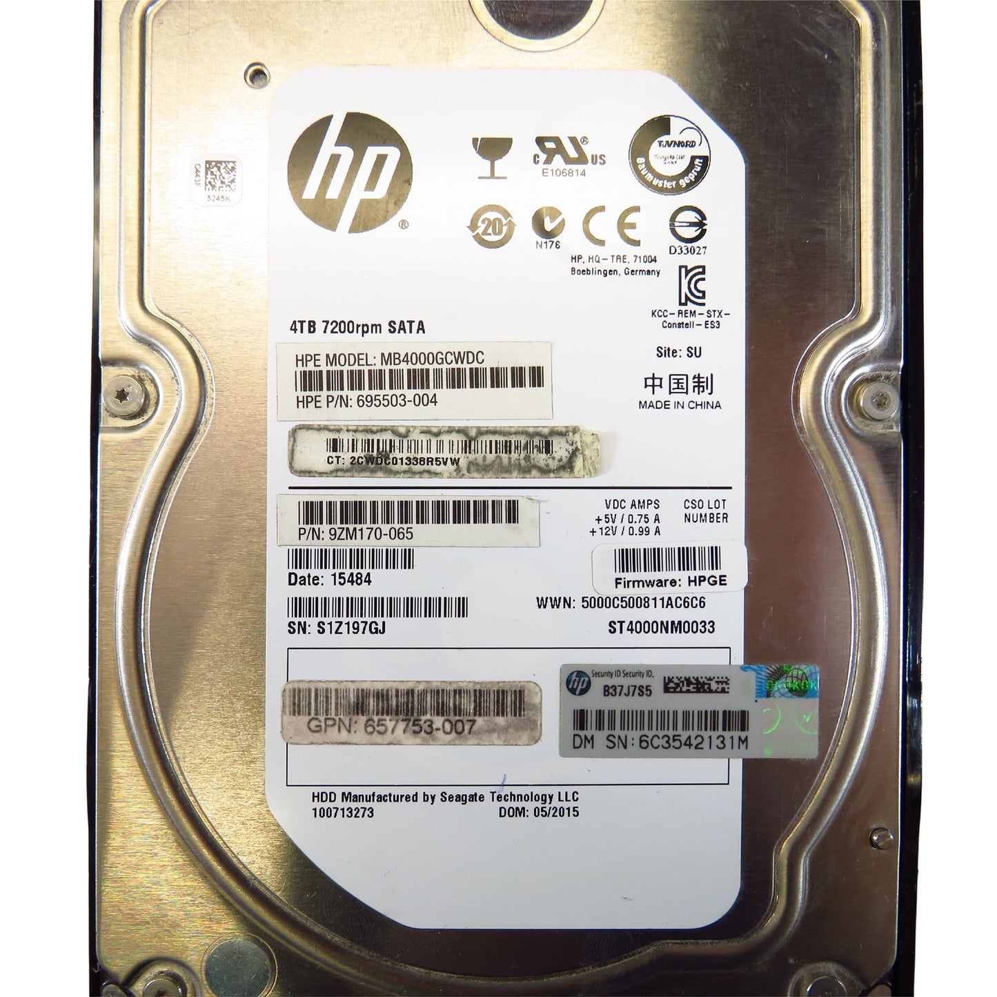 HP 693720-001 4TB 7.2K RPM 3.5" SATA 6Gbps MDL SC HDD Hard Drive (Refurbished)