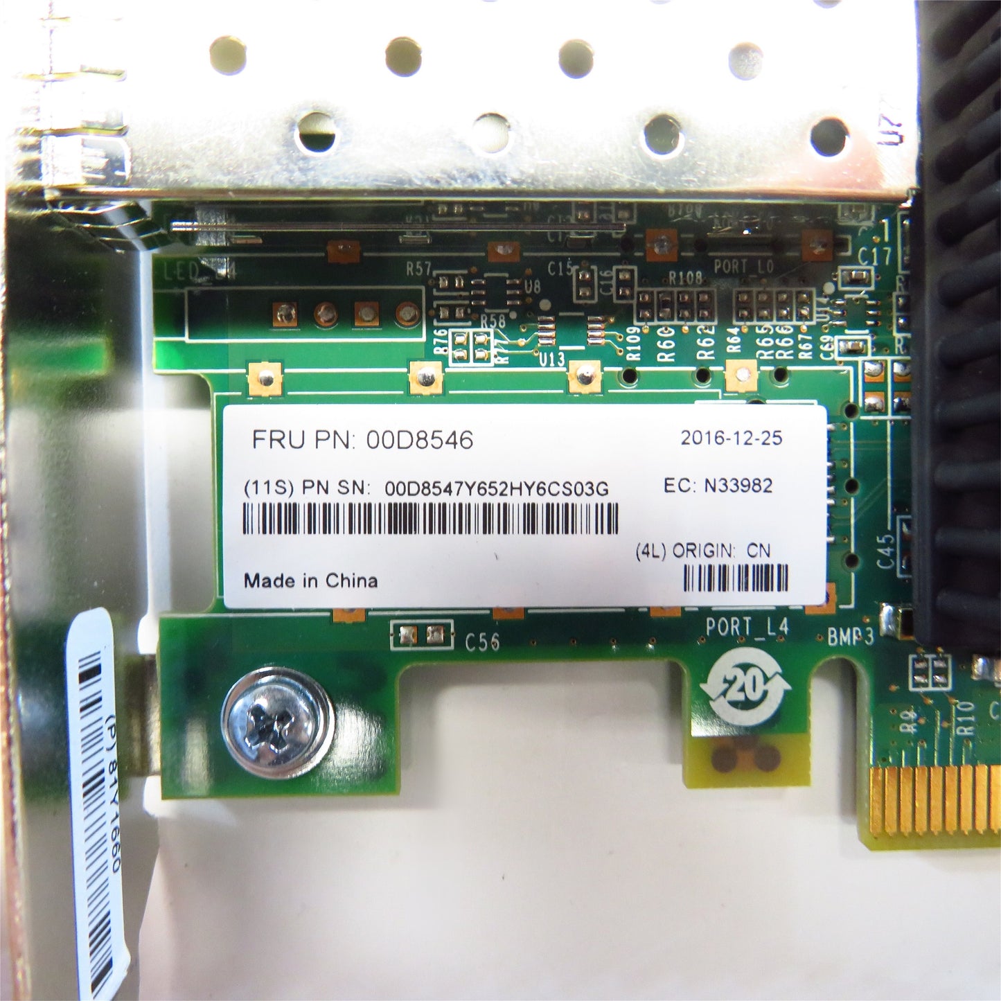 Lenovo 00D8546 LPE16000 Single Port 16GB FC PCIe HBA Network Adapter Card (Refurbished)