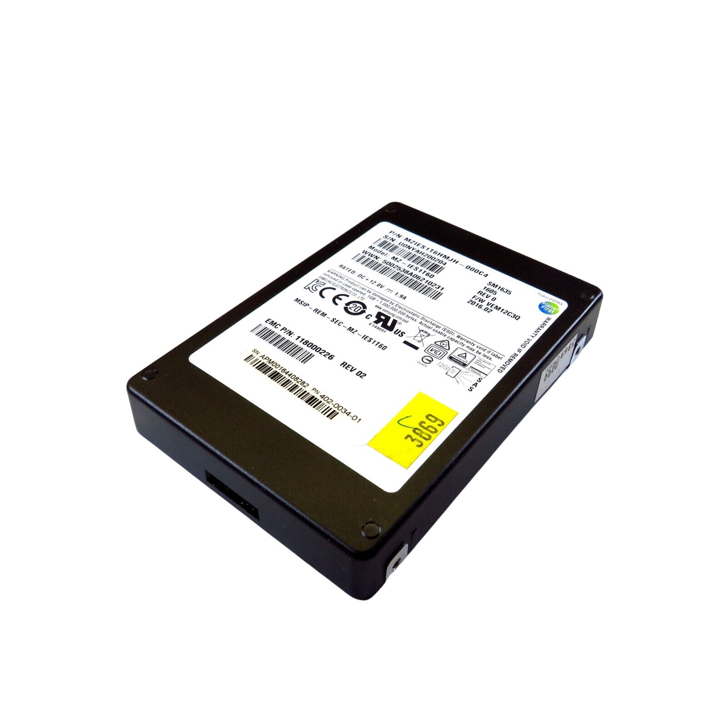 EMC 118000226 402-0034-01 MZ-IES1T60 1.6TB 2.5" SAS 12Gbps SSD Solid State Drive (Refurbished)
