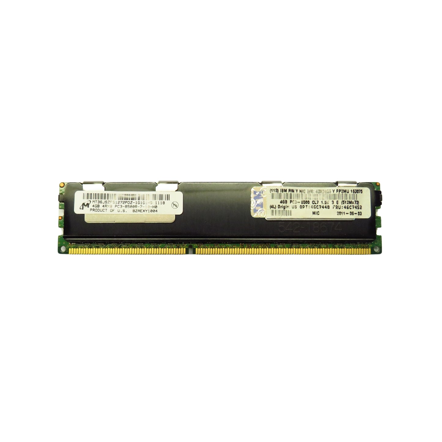 IBM 46C7452 46C7448 4GB 4Rx8 PC3-8500 DDR3 RDIMM Server Memory (Used - Good)
