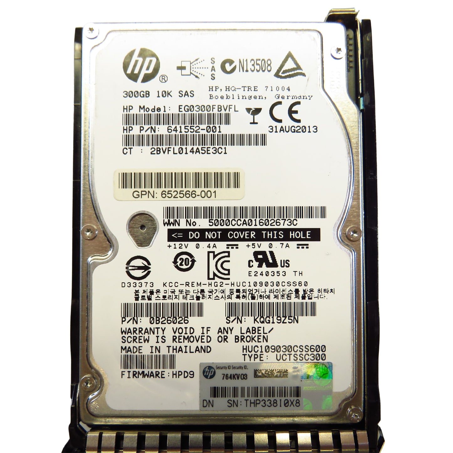 HP 653955-001 300GB 10K RPM 2.5" SAS 6Gbps HDD Hard Drive (Refurbished)